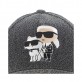 Детска шапка с козирка Karl Lagerfeld за момиче с бродерия